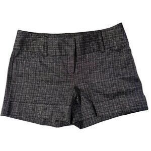 Black White Textured Tailored Dress Shorts Cotton Stretch Career Office 10